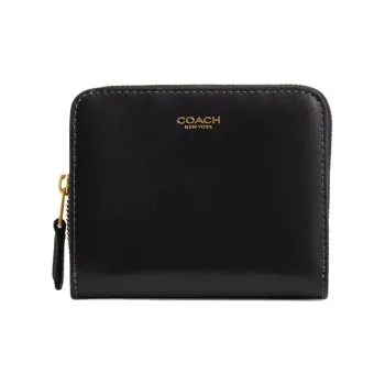 COACH Billfold Wallet Delicate Calfskin Wallet Mini Women's Black