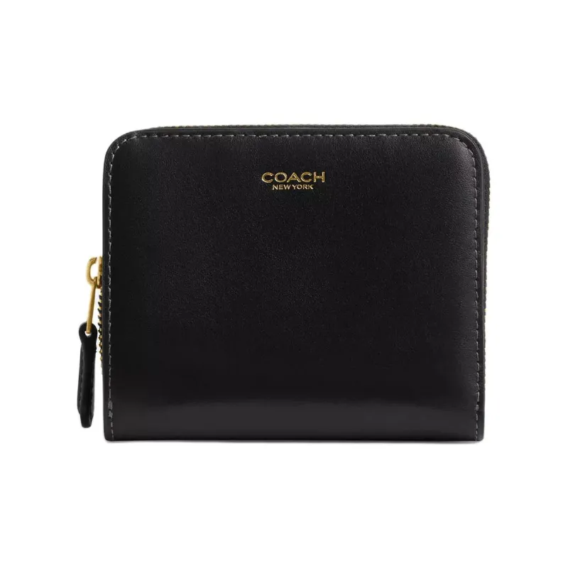 COACH Billfold Wallet Delicate Calfskin Wallet Mini Women's Black-0