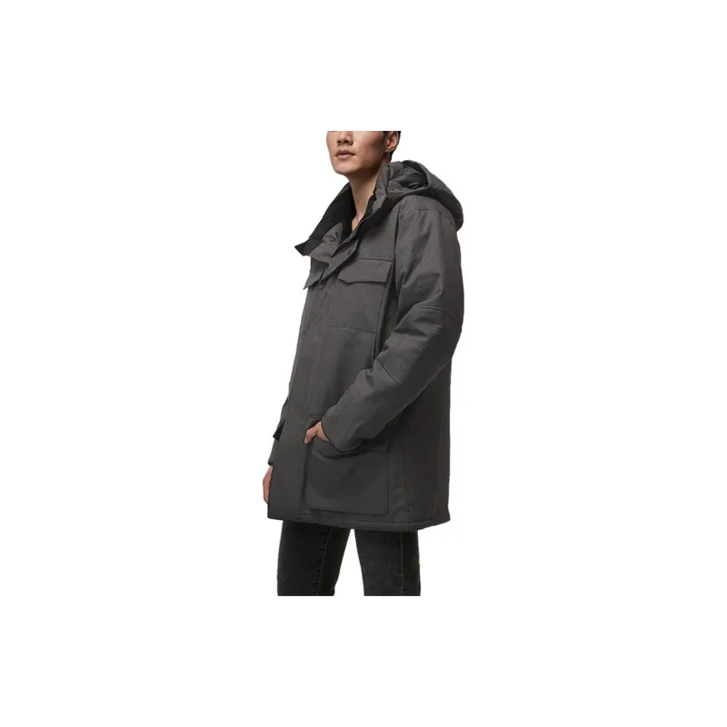 Canada Goose Windermere Series Solid Color Hooded Down Jacket Men's Graphite-4