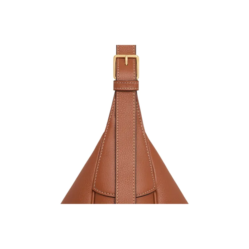 CELINE Cuir Triomphe Calfskin Handbag, Shoulder Bag Large Size Women's Brown-3