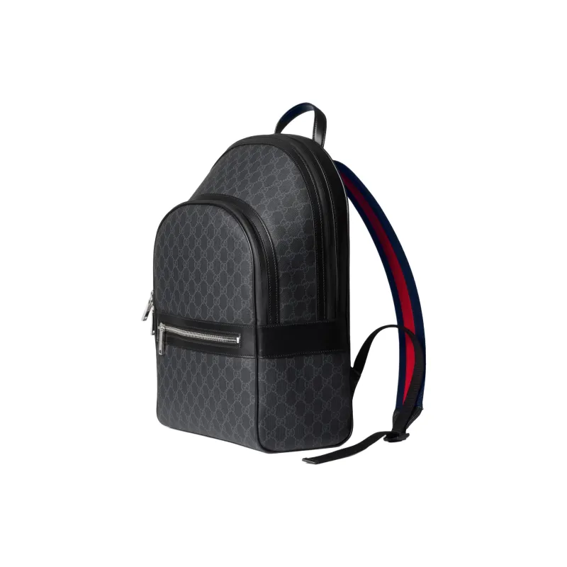 GUCCI Supreme Canvas Backpack Men's Gray & Black-1