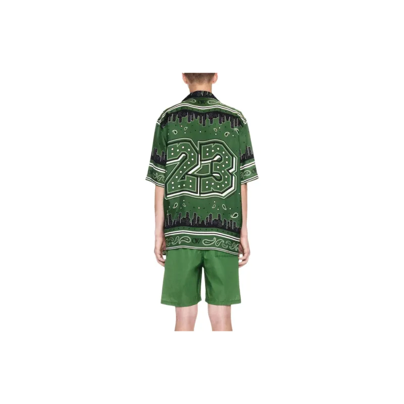 OFF WHITE Bandana Printed Straight Hem Swim Shorts-2