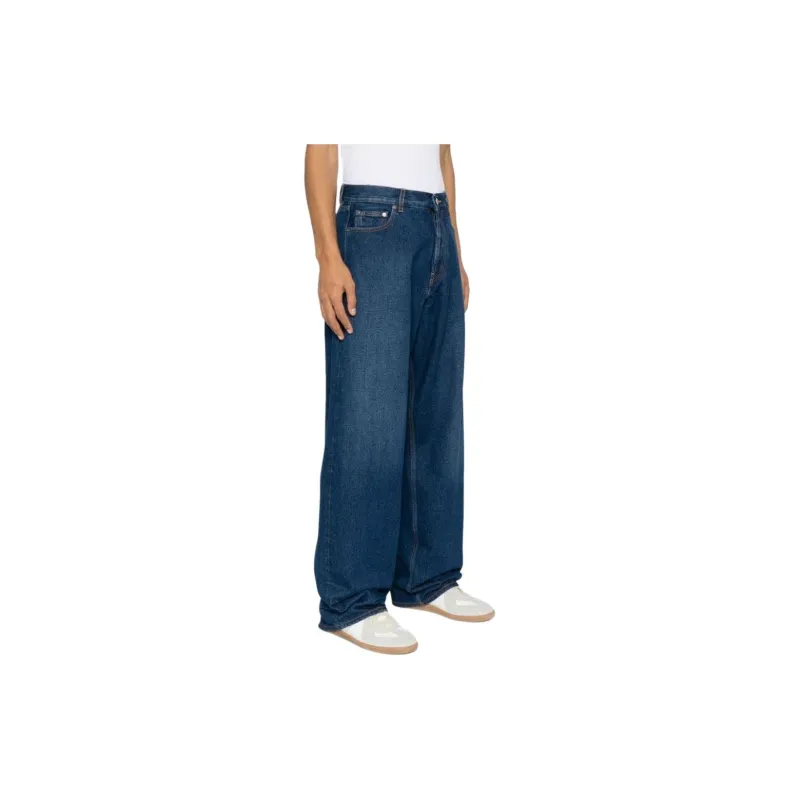 OFF WHITE Logo Patch Wide Leg Jeans-3