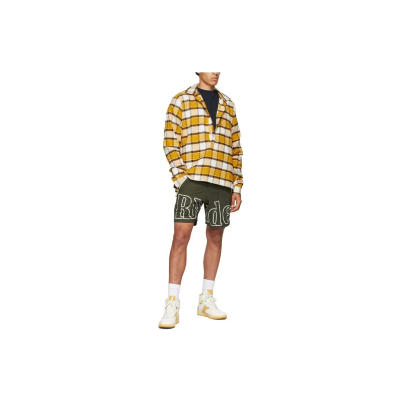 RHUDE Casual Shorts Men Green-5