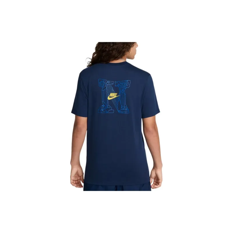 Nike T Shirts Men Marine Blue-3