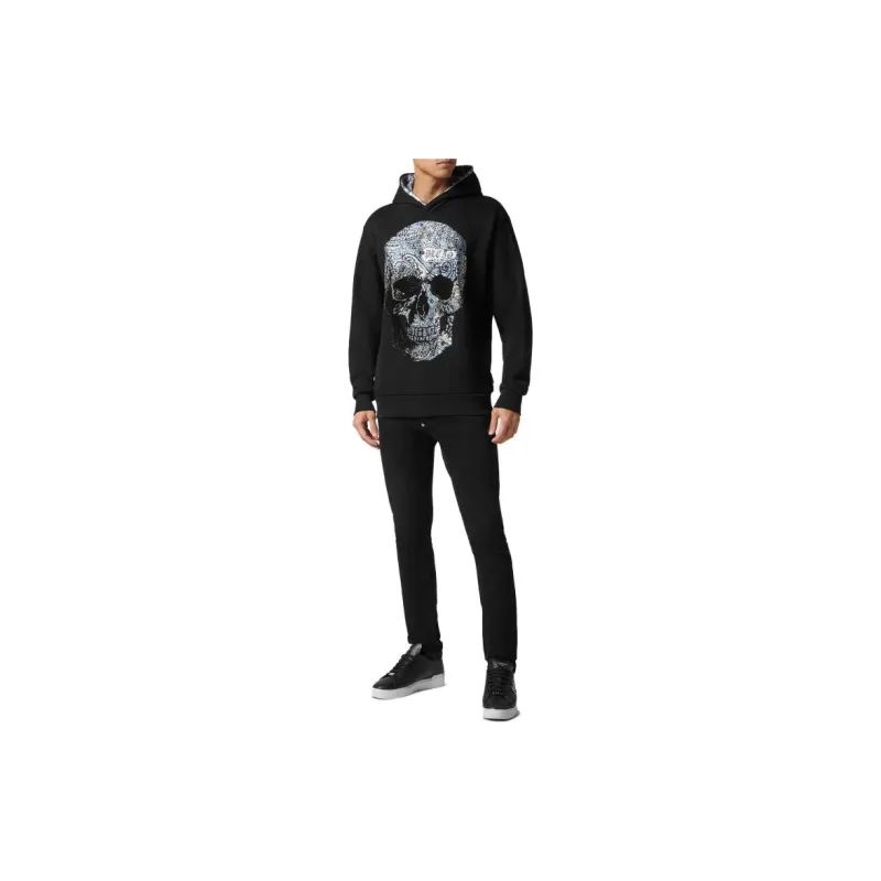 PHILIPP PLEIN Rhinestone embellished Skull Hoodie-2