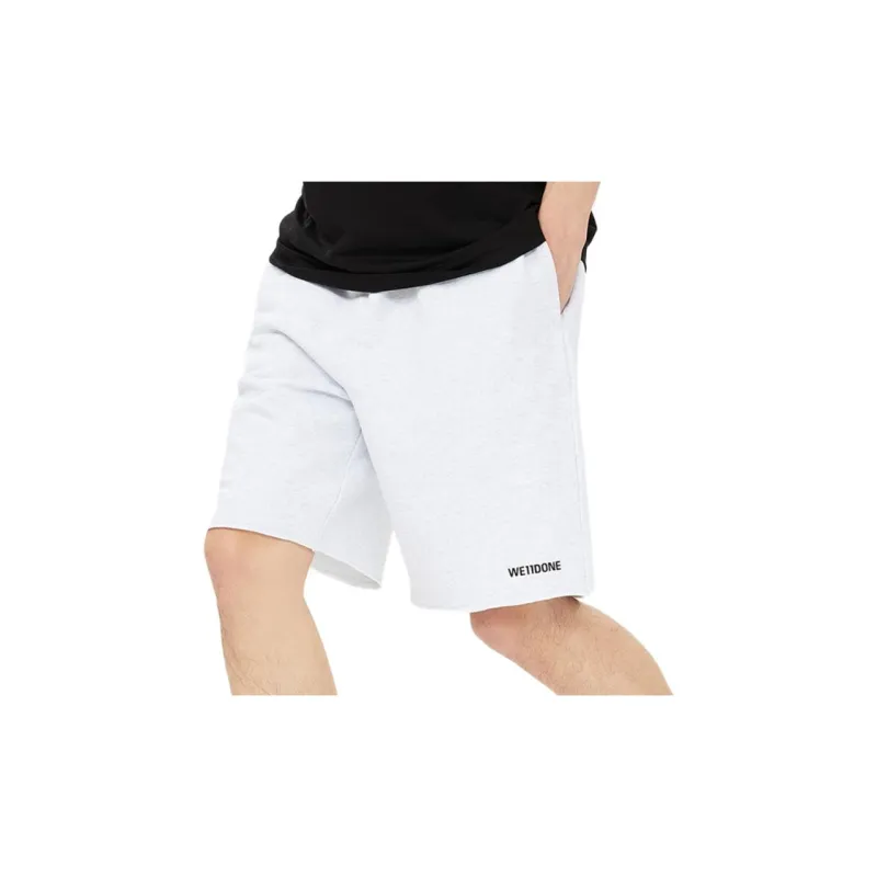 WE11DONE Logo.print Cotton Track Shorts-3