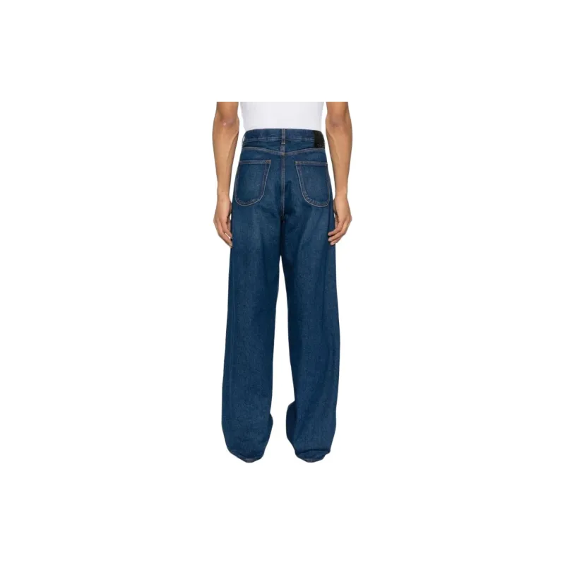 OFF WHITE Logo Patch Wide Leg Jeans-2