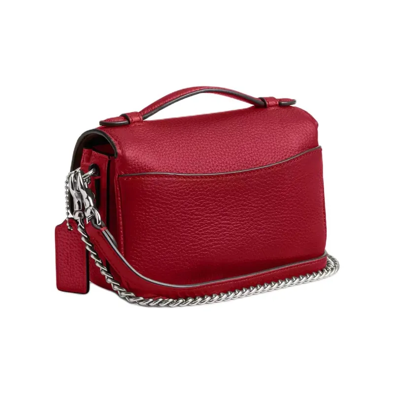COACH Cassie High-Quality Pebbled Leather Shoulder Bag Crossbody Bag Handbag Women's Ruby-1