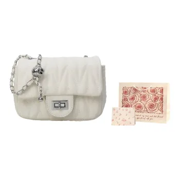 Rainbow Girl PU Shoulder Bag Crossbody Bag Unisex Ecru/Black/Pink/Silver