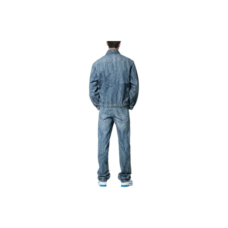 LOUIS VUITTON 2020s X Yk Dots print Denim Jacket-3