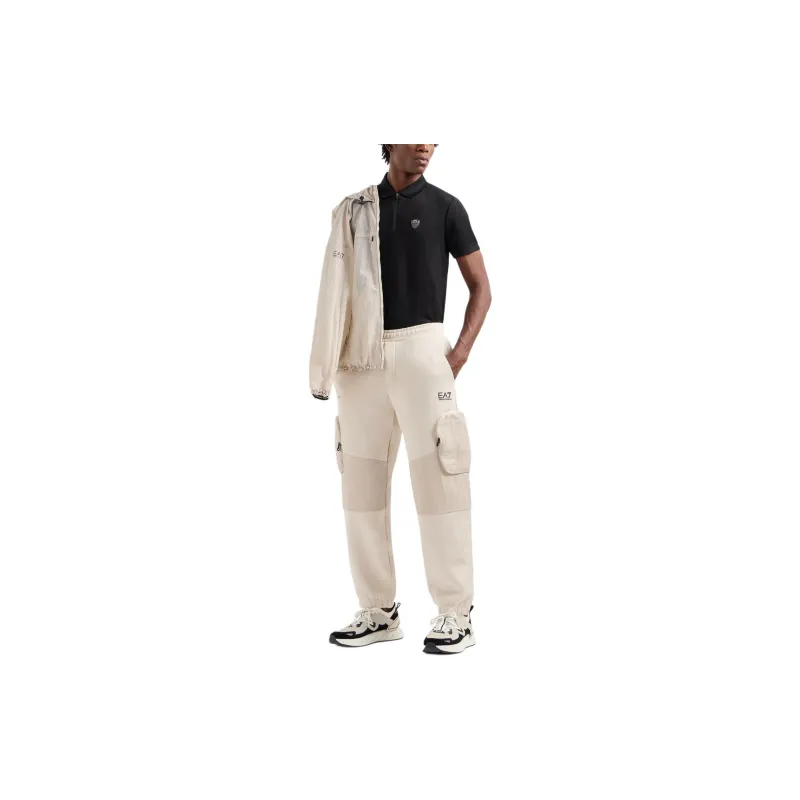 Ea7 EMPORIO ARMANI Logo patch Half zip Polo Shirt-2