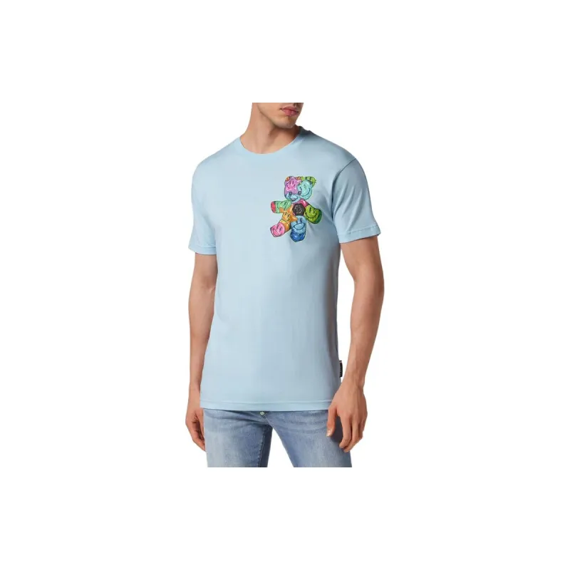 PHILIPP PLEIN T-Shirt Round Neck Ss Smile T-Shirt Men's Blue-2