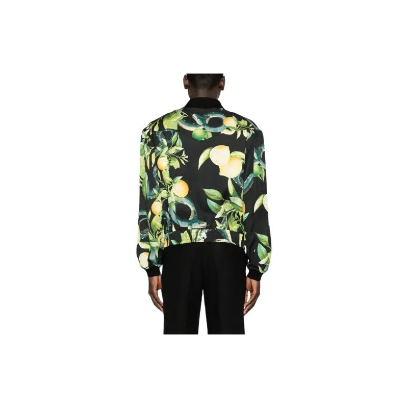 Roberto Cavalli Lemon print Twill Bomber Jacket-2