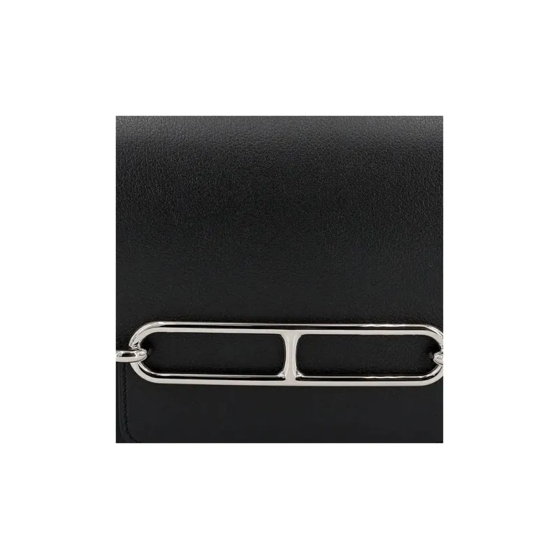 HERMES Roulis Evercolor Calfskin Pig Nose Bag Shoulder Bag Crossbody Bag Mini Women's 9 Noir Black-4