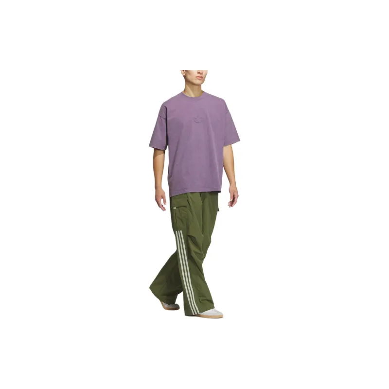 Adidas Originals WASHED SHORT SLEEVE T SHIRT T Shirt Men's Purple-1
