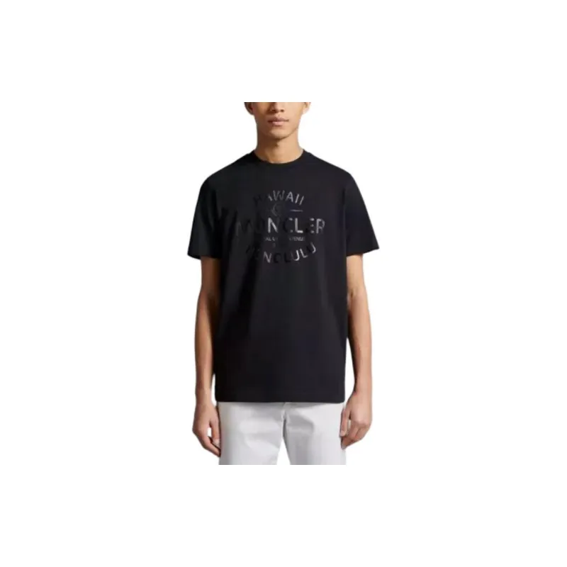 Moncler Laminated Logo Print T Shirt-1