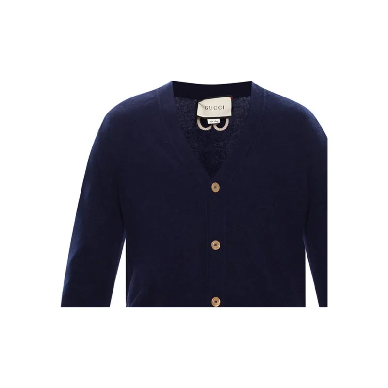 GUCCI Gg Embroidered Logo Cardigan-5