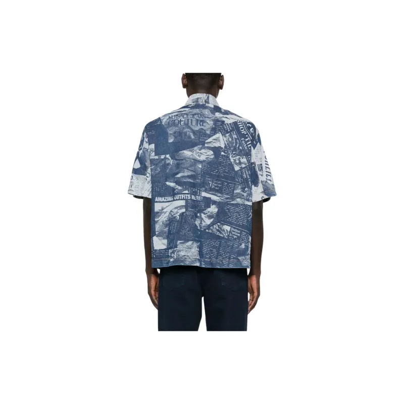 VERSACE JEANS COUTURE Magazine print Denim Shirt-2