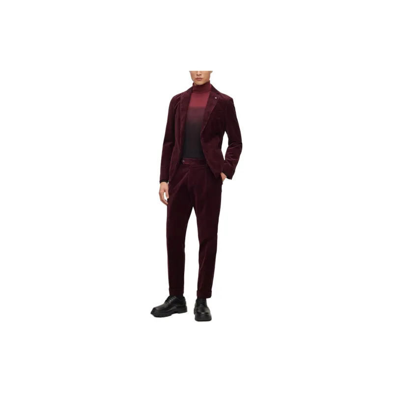 HUGO BOSS FW23 Rollneck Sweater In Degradé Virgin Wool And Silk Sweater Men's Red-3
