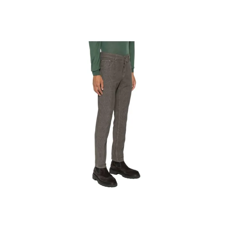 JACOB COHEN Check Printed Mid Rise Trousers-3