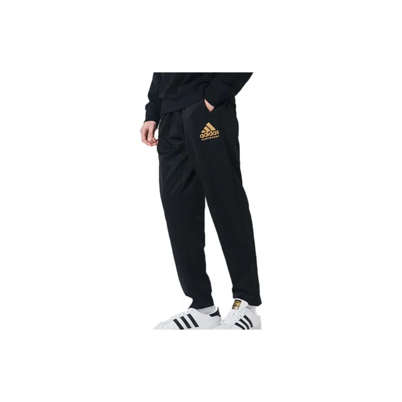 Adidas Casual Pants Men Black/Gold-3