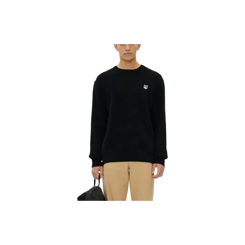 Maison Kitsune Fox Head Patch Knitted Jumper-2