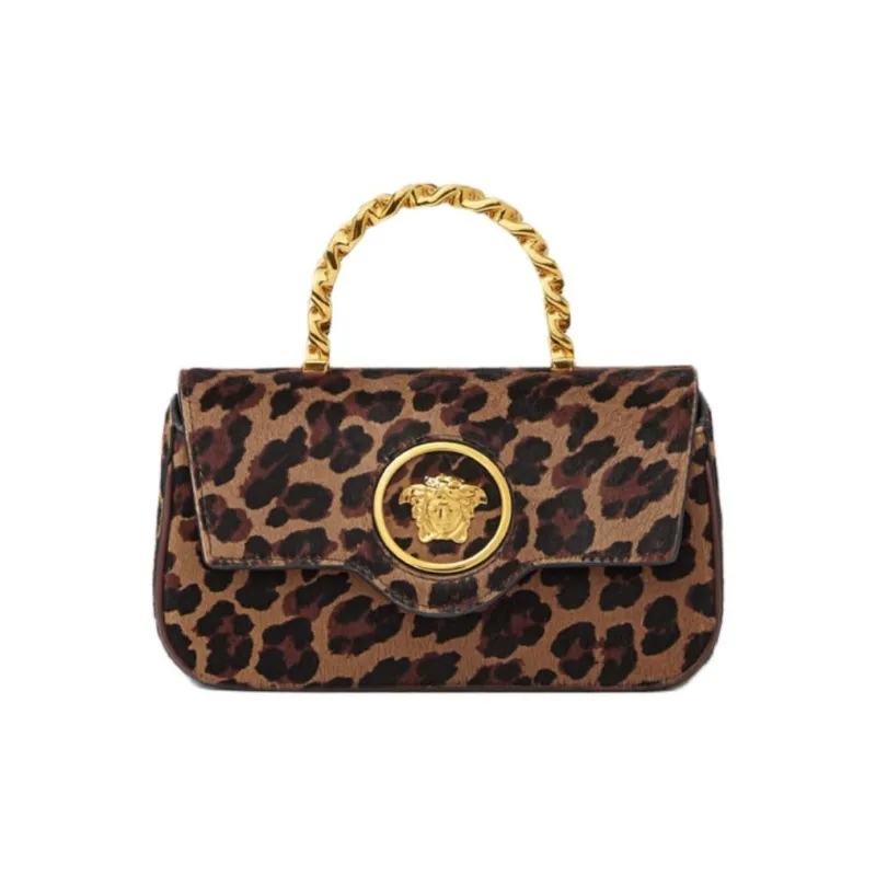 VERSACE La Medusa Cow Hair Shoulder Bag, Crossbody Bag, Handbag Mini Women's Leopard Print-0