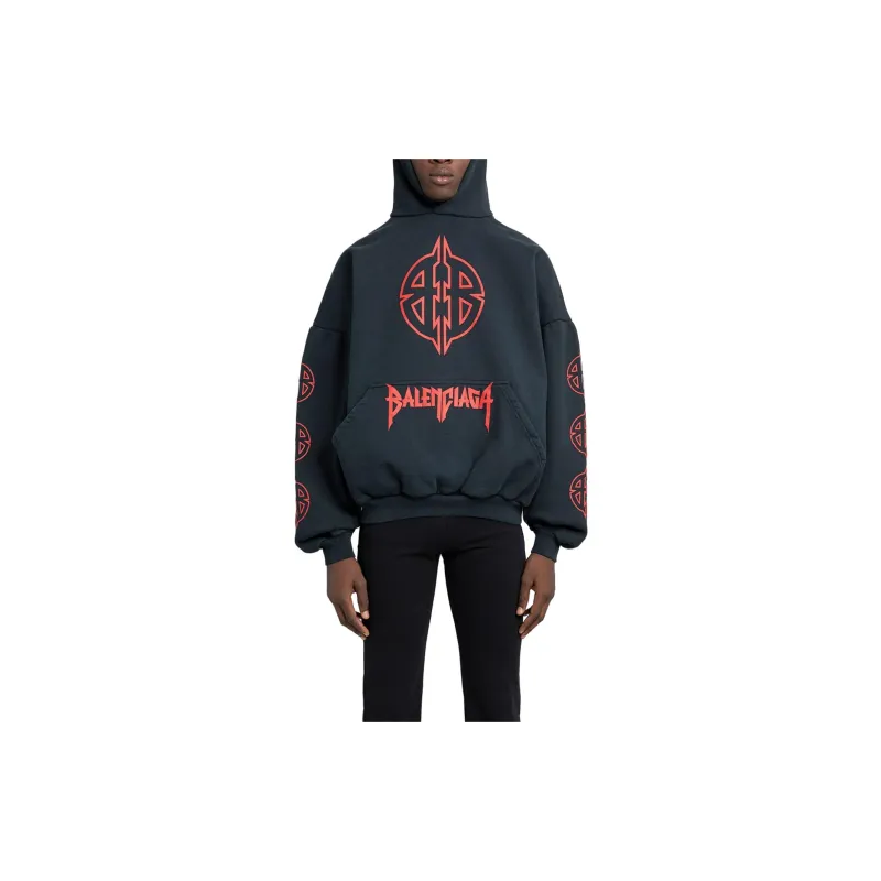 Balenciaga Graphic-print Cotton Hoodie-1
