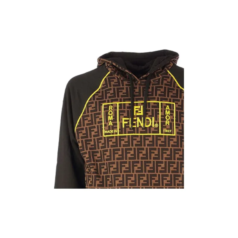 FENDI Sweatshirts Men Dark Coffee-5