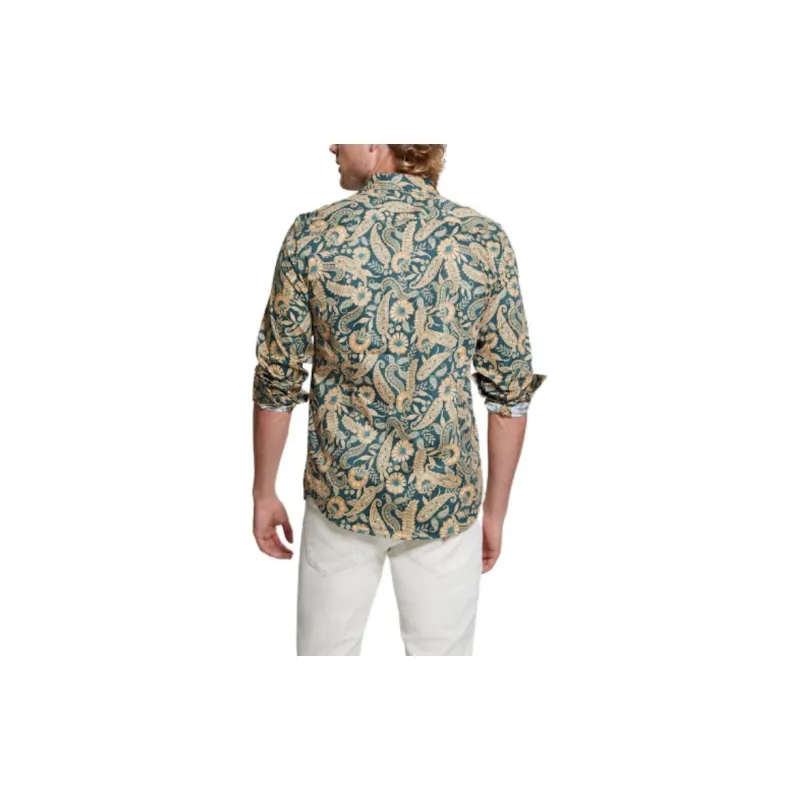 GUESS Luxe Paisley Shirt Shirt Men's Green-2