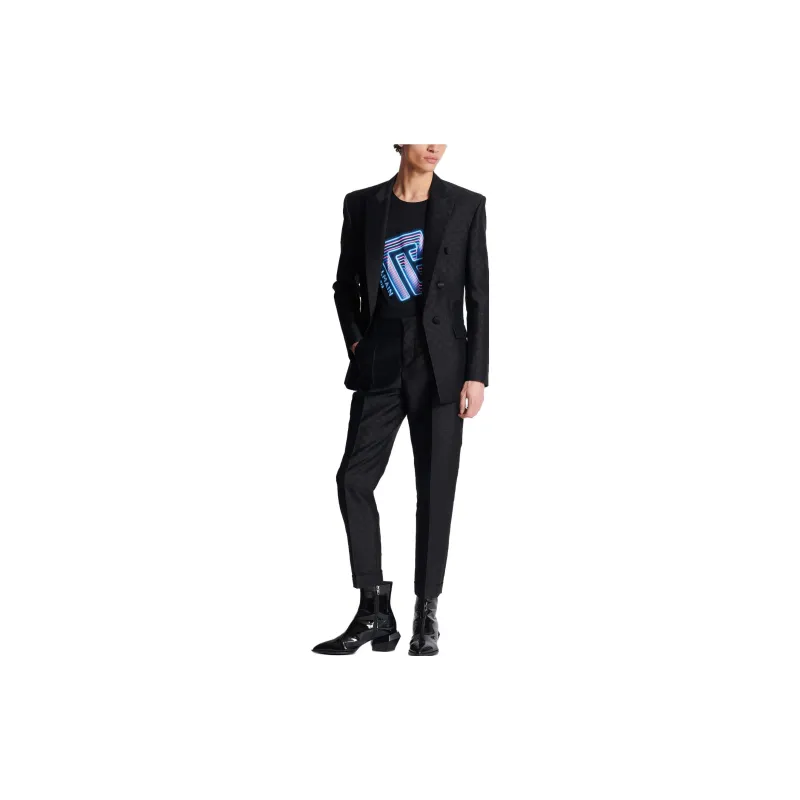 BALMAIN Neon Logo T-Shirt T-Shirt Men's Black-1