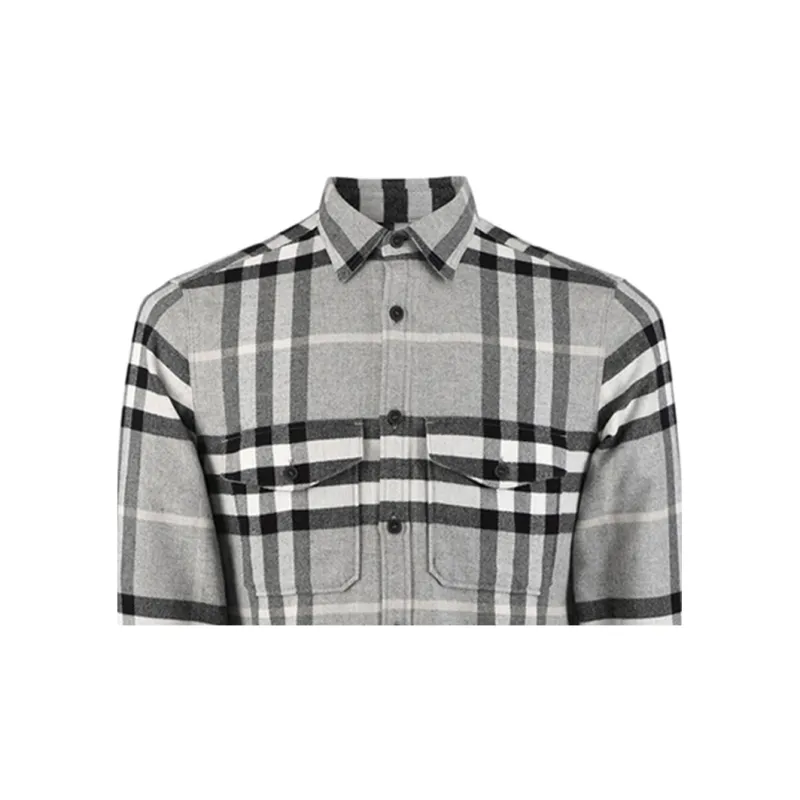 Burberry Shirt Men's Light Gray-3