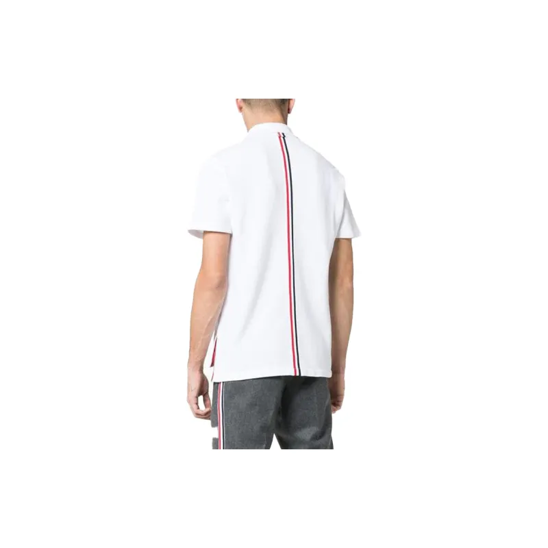 THOM BROWNE Classic Pique Stripe Relaxed Polo Shirt-3