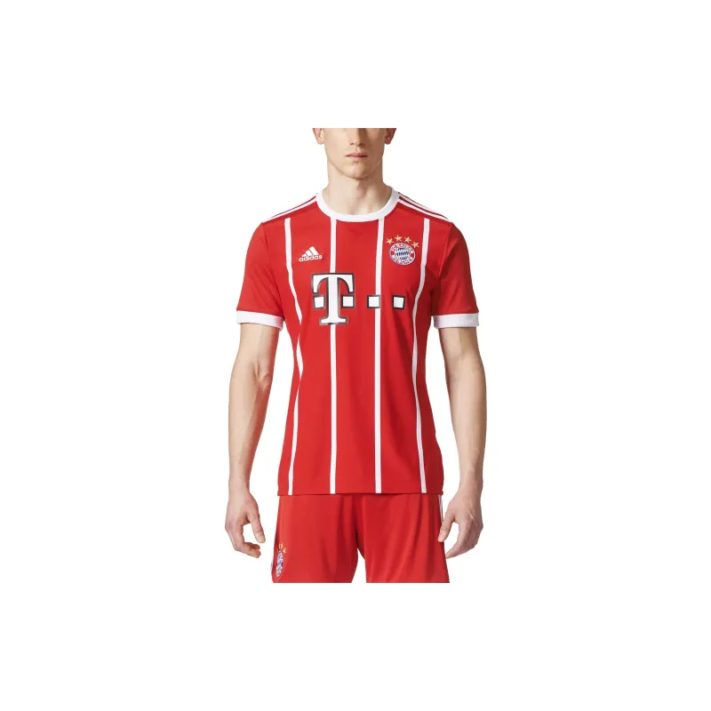 Adidas Soccer Jersey Bayern Munich Black 17 18 Home Fan Version Men's Red-2