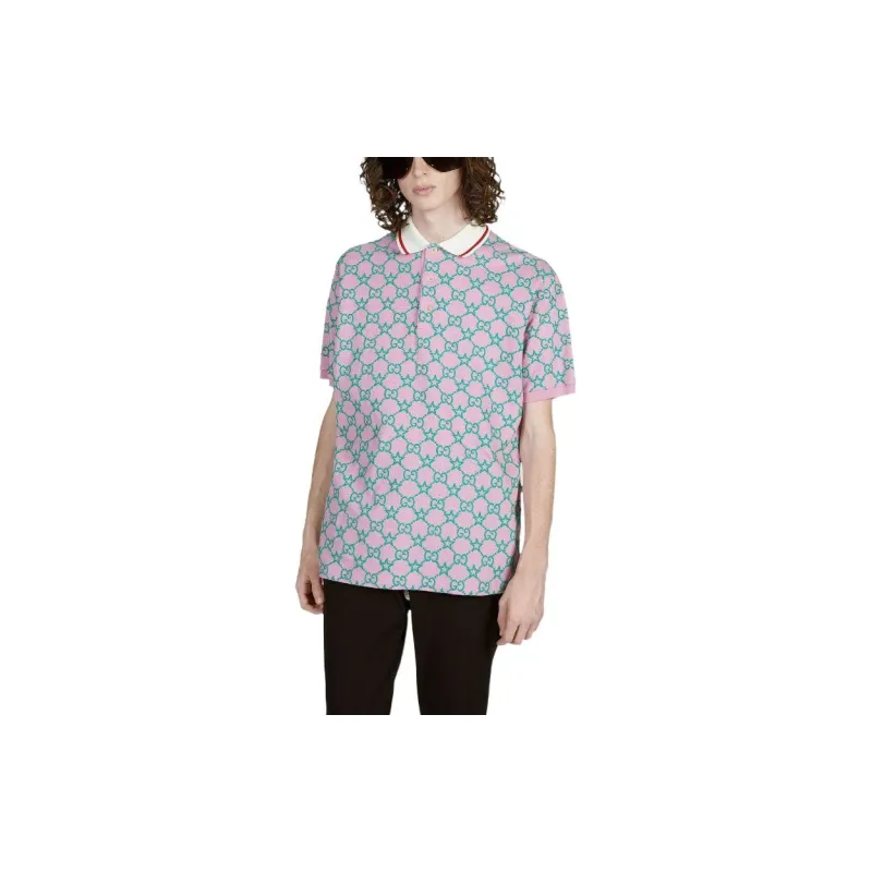 GUCCI FW22 Polo Shirt Men's Pink-1