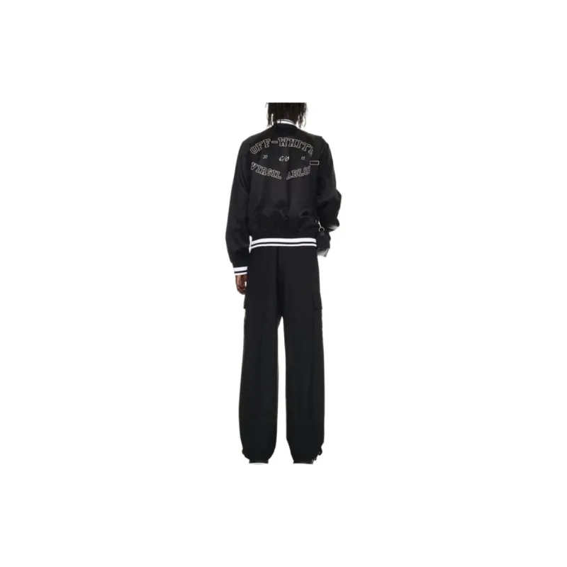 OFF WHITE College Logo Embroidered Bomber Jacket-2