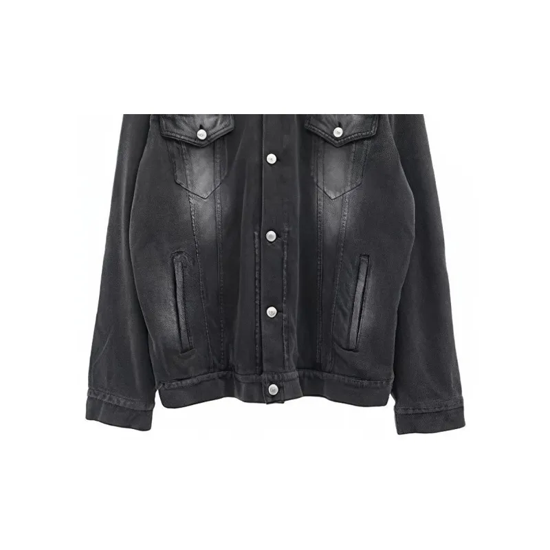 Balenciaga Denim Jacket Loose Fit Men's Black-5