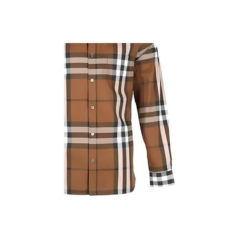 Burberry Shirts Men Brown-5