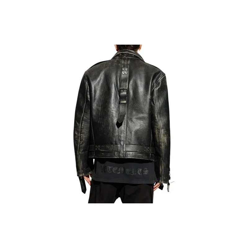 Vetements Distressed Bondage Leather Jacket-2