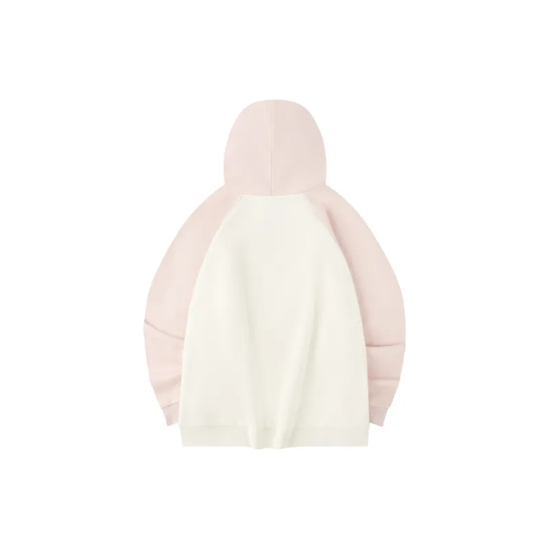 QIAODAN Sweatshirt Women's Cream White/White Peach Pink-1