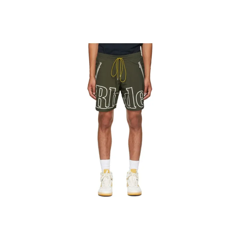 RHUDE Casual Shorts Men Green-2