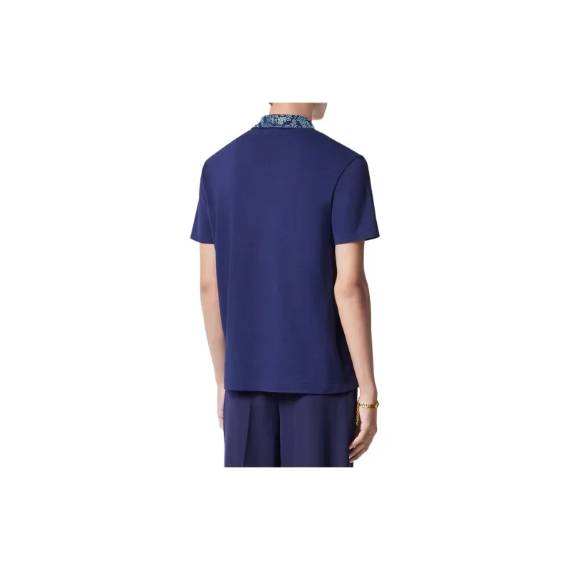 VERSACE Crystal Barocco Polo Shirt Polo Shirt Men's Blue-2