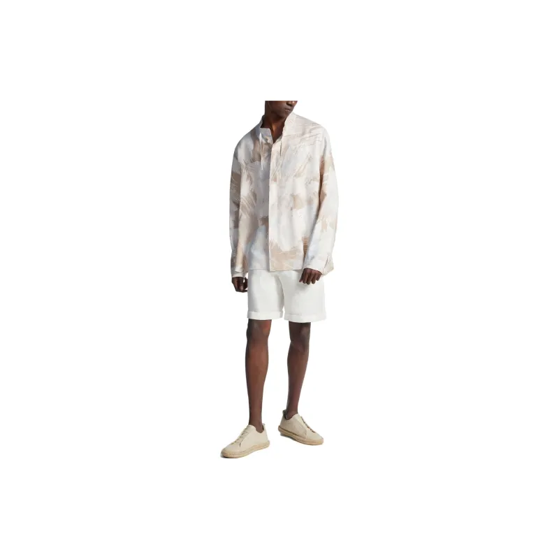 Ermenegildo Zegna Elasticated waist Linen Shorts-1