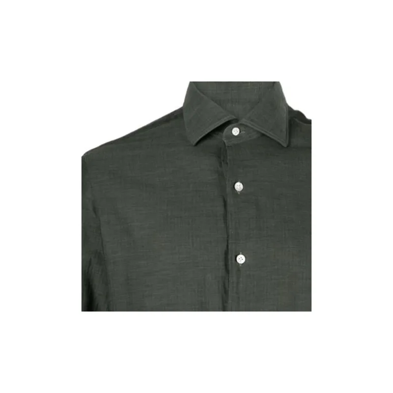 BARBA Spread collar Poplin Shirt-4