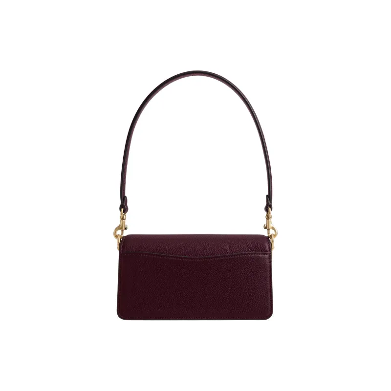 COACH Tabby Polished Pebble Leather Portable Crossbody Bag, Shoulder Bag Trumpets Women's Merlot Red-2