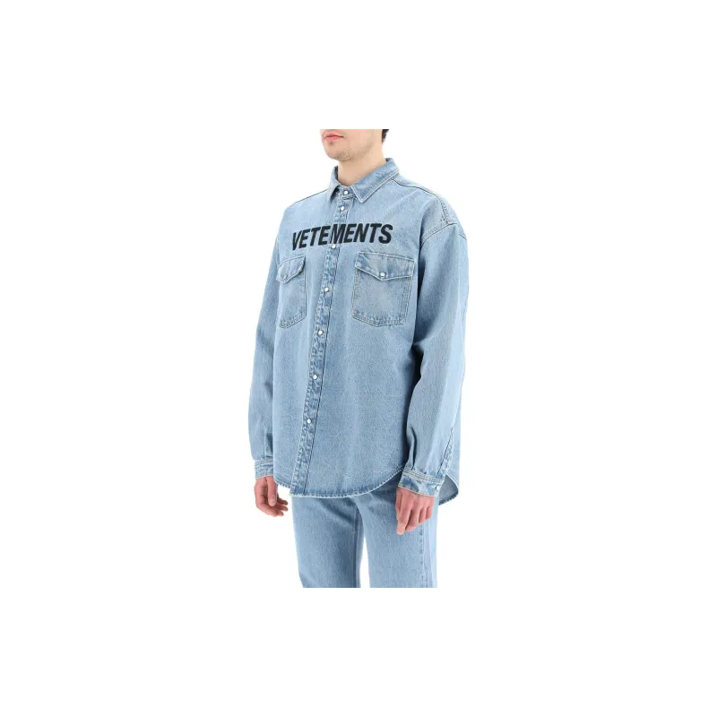 Vetements Shirts Men Light Blue-2