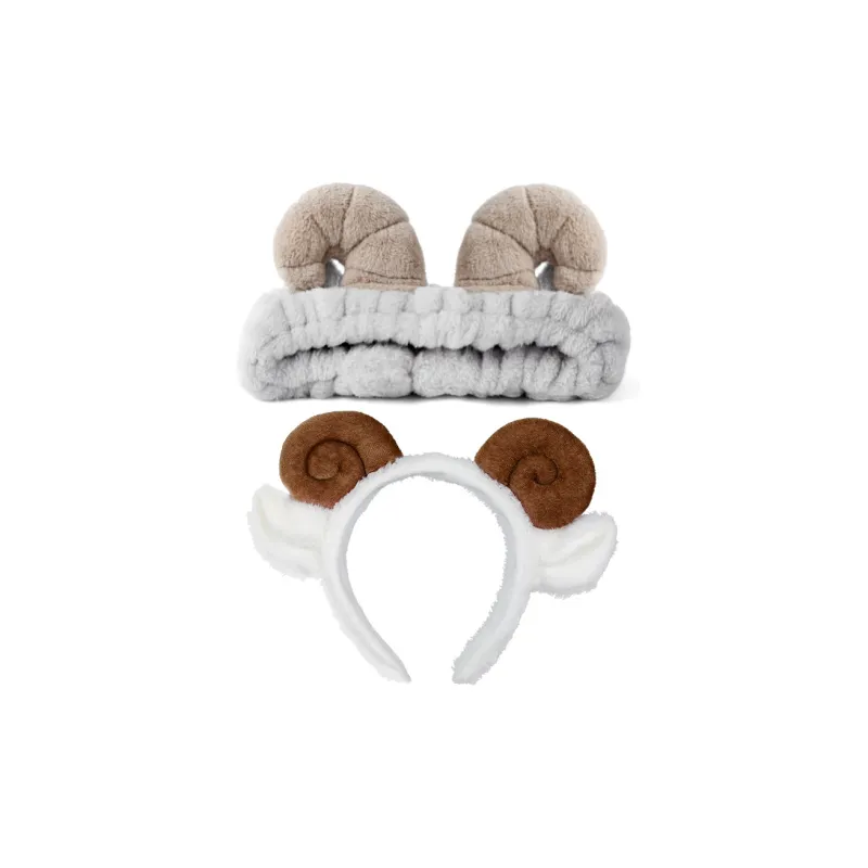 Specialoutlook Hair Tie With Cute Cartoon Face Mask Girl Headband Fleece Hair Accessory Hair Bands Unisex-4