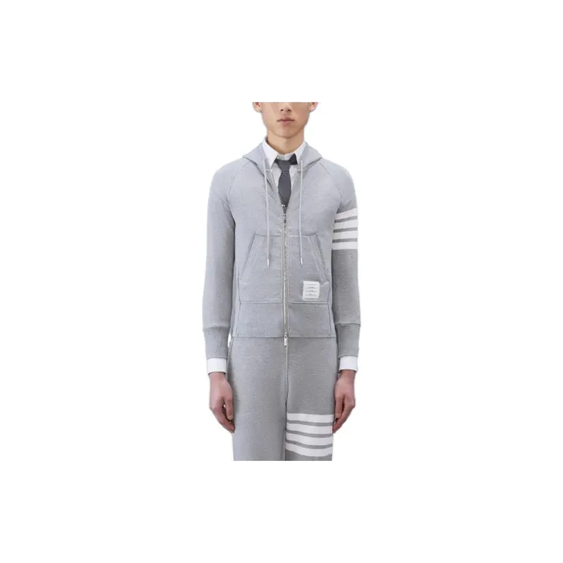 THOM BROWNE Classic Loopback 4 Bar Zip Hoodie-2