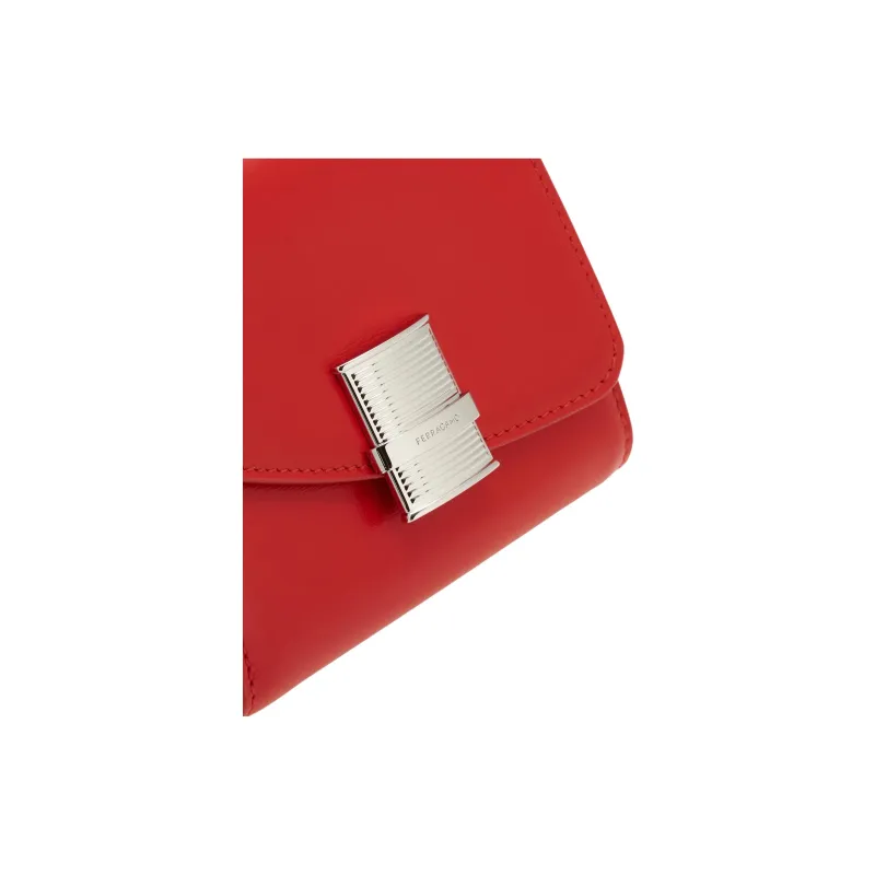 FERRAGAMO Palm Calfskin Wallet Small Size Women's Flame Red-4